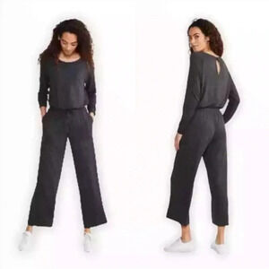 Lou & Grey  Size L Gray Long Sleeve Lounge Jumpsuit NEW!